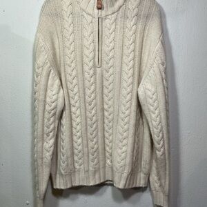 Daniel Cremieux Zip Up Cream Sweater